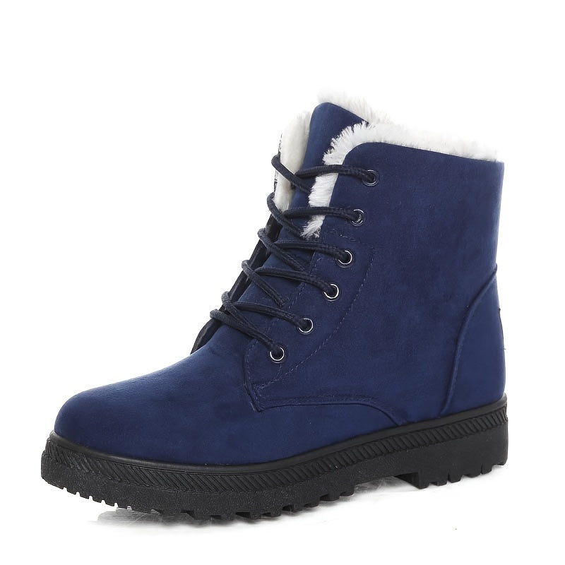Lana | Women's Warm Lined Lace-Up Winter Boots – Plush Ankle Boots