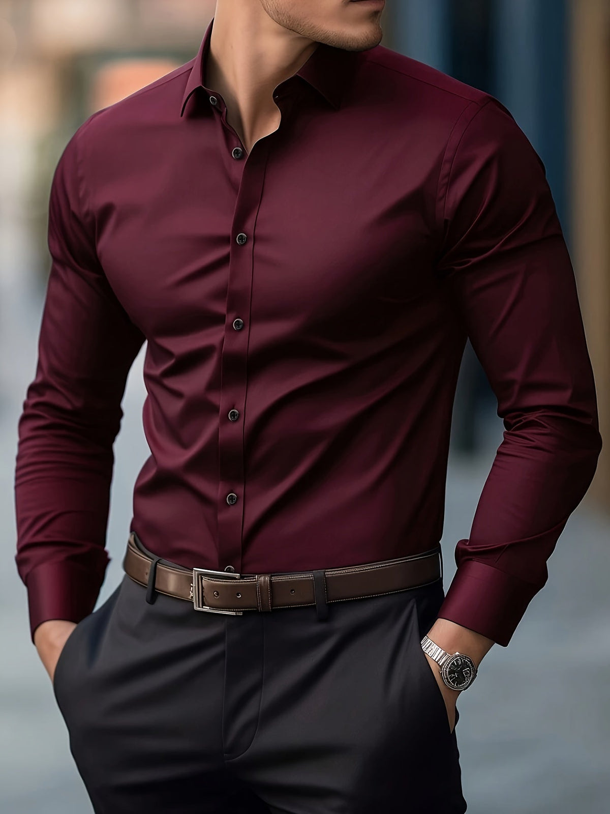 Ryan | Men's Tailored Dress Shirt – Long Sleeve Smart Shirt