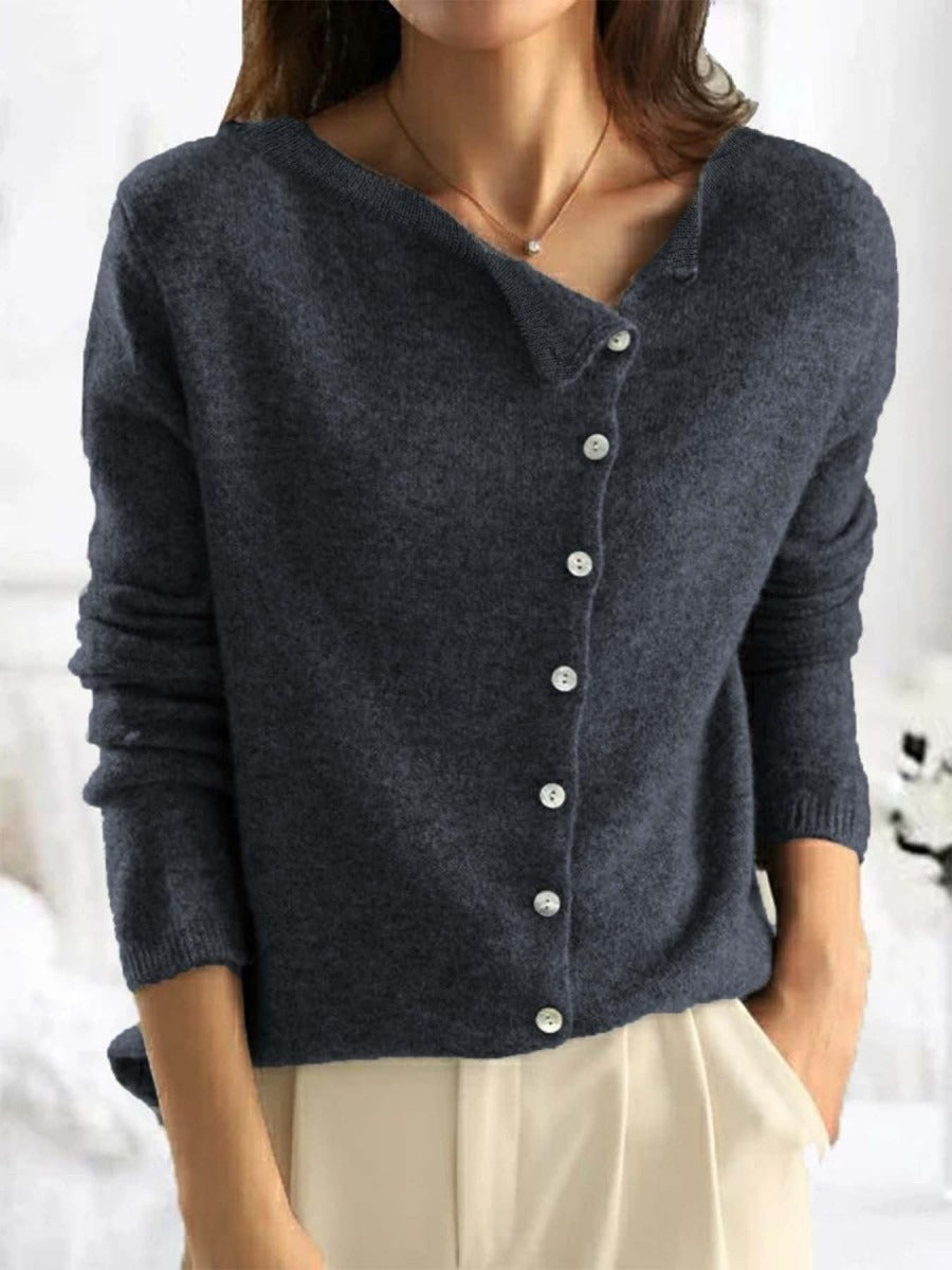 Olive | Women's Gray Crew Neck Knit Sweater – Basic Layering Pullover