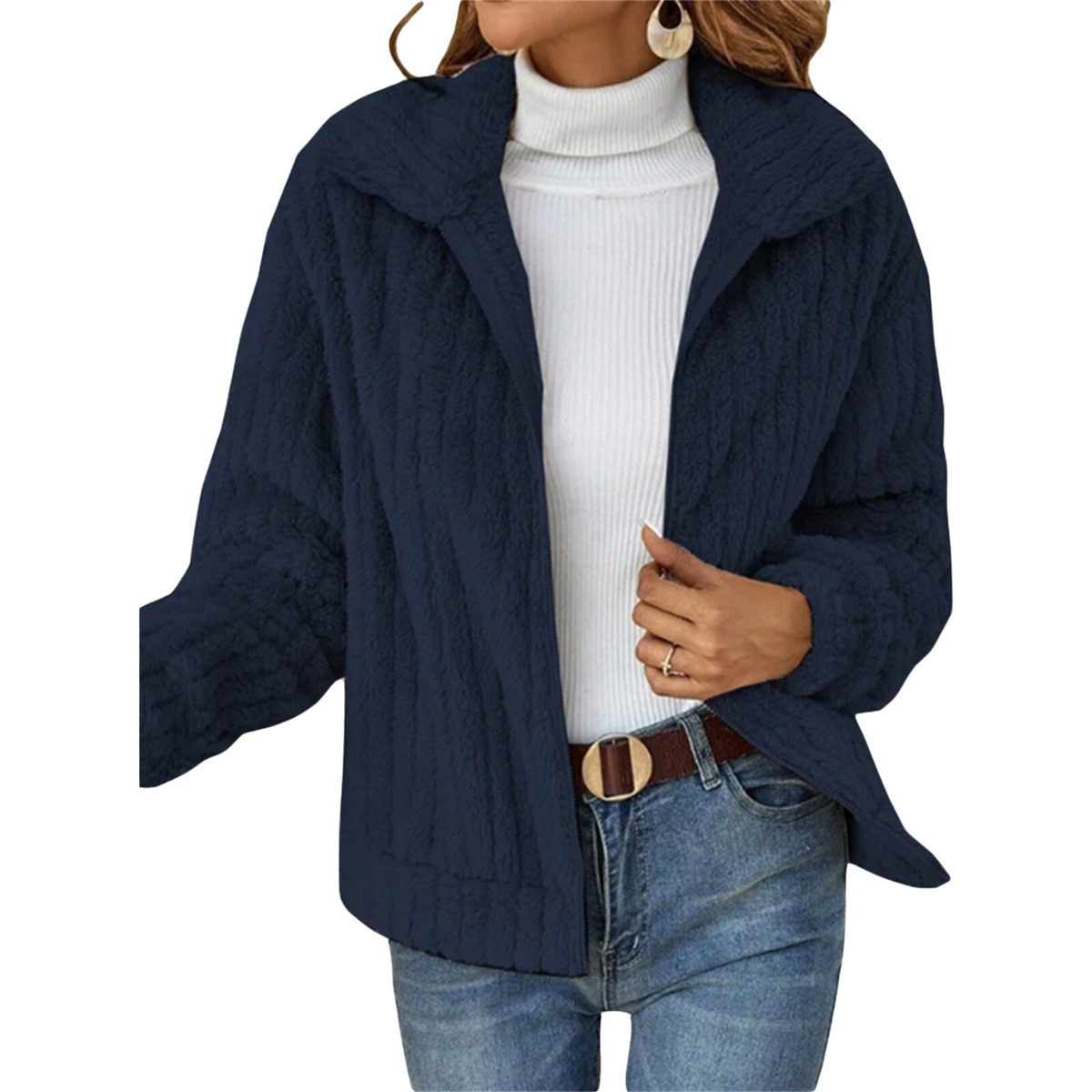 Ella | Women's Relaxed Fit Hooded Winter Jacket – Zip Front Winter Coat