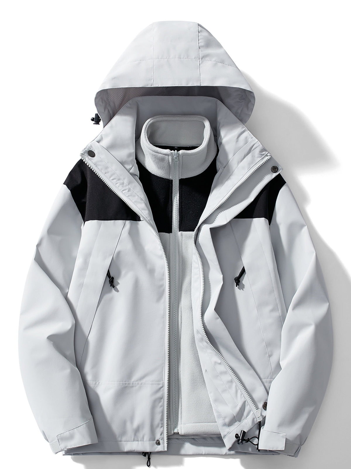 Grace | Women's 3-in-1 Hooded Winter Jacket – Light Grey