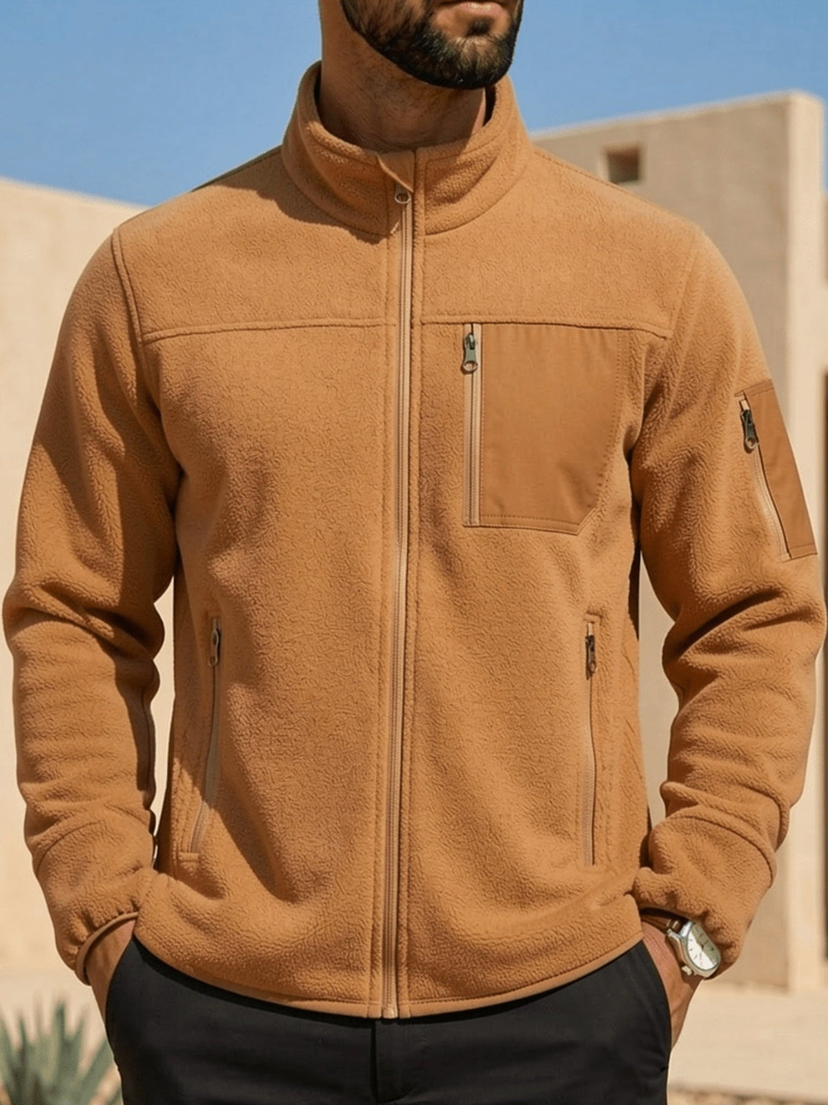 Sam | Men's Insulated Full Zip Winter Jacket – Lightweight Zip Pocket Coat