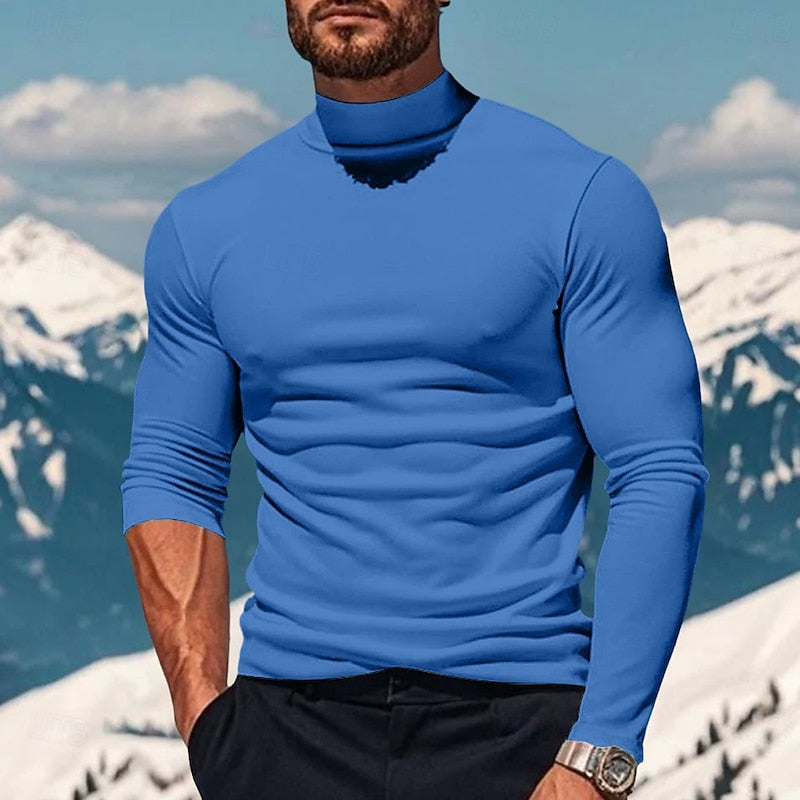 Dallas | Men's Mock Neck Long Sleeve Top – Slim Base Layer Shirt