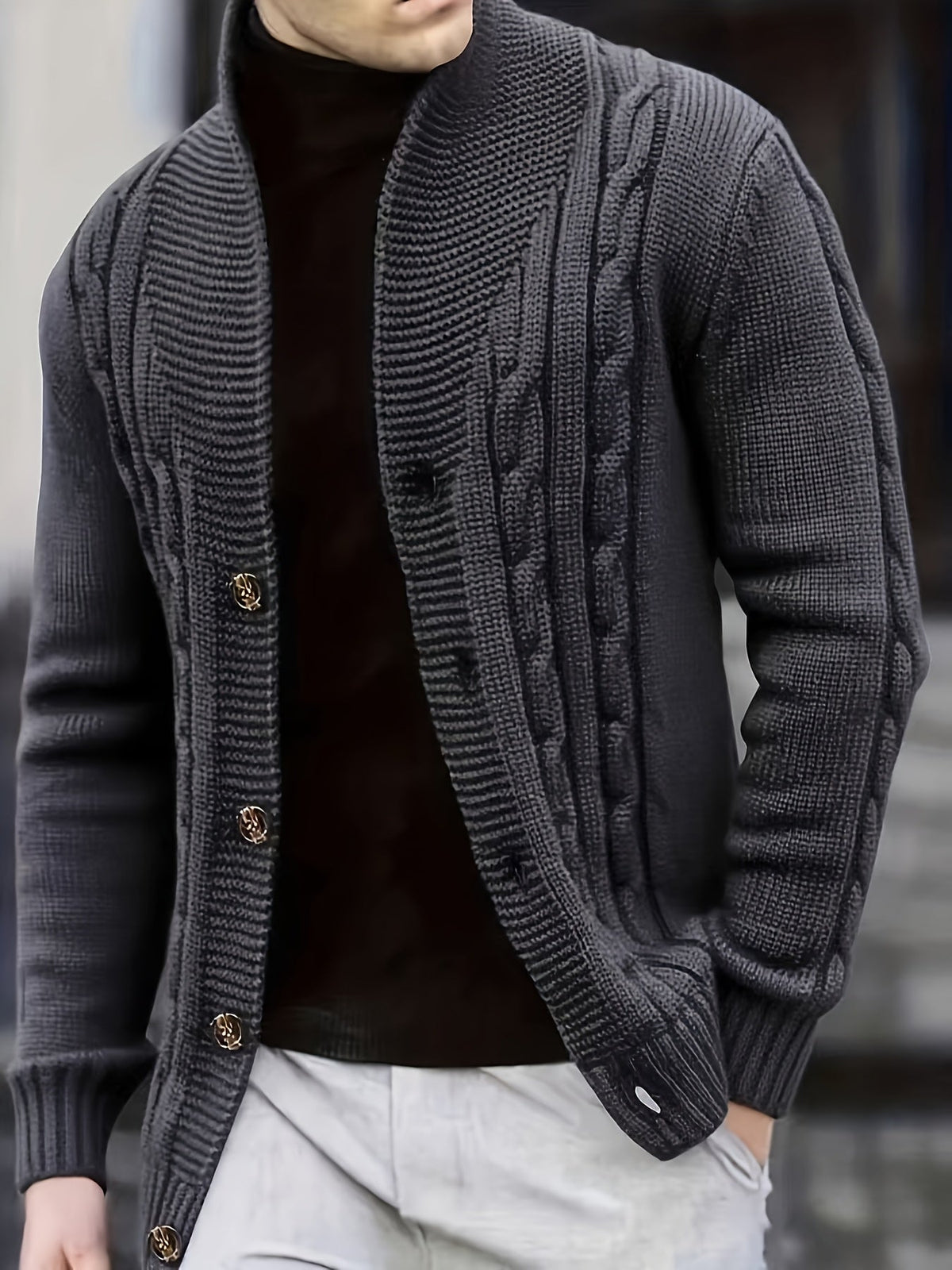 Ben | Men's Cable Knit Cardigan Sweater – Button Up Knit Cardigan