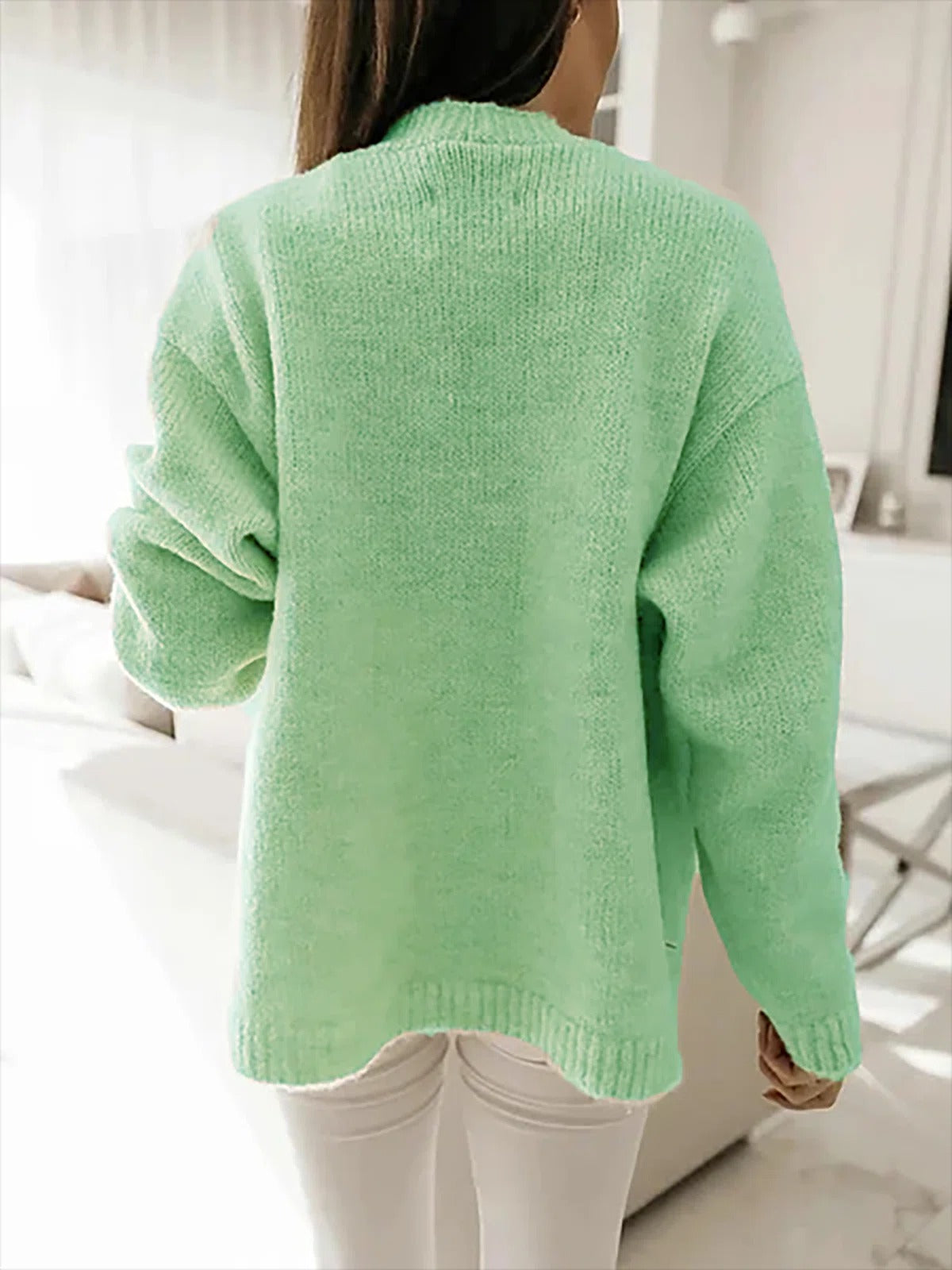 Ada | Women's Green Button Up Cardigan Sweater – Green