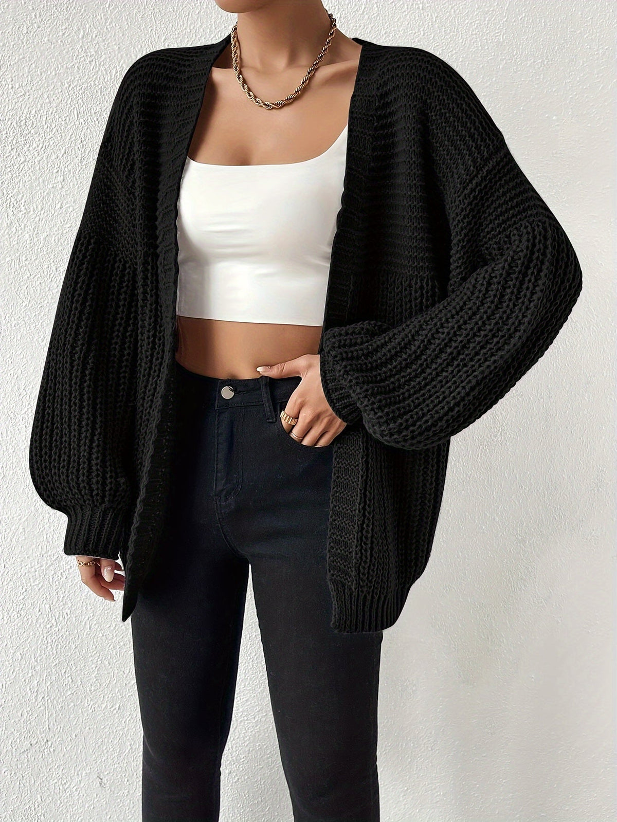 Vera | Women's Chunky Knit Cardigan Sweater – Open Front Cardigan