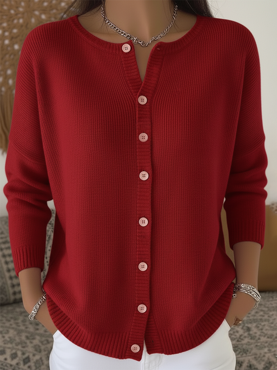 Gia | Women's Button Up Cardigan Sweater – Soft Minimalist Knit Cardigan