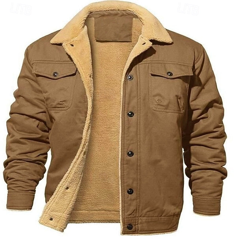 Adam | Men's Trucker Style Winter Jacket – Plush Lined Sherpa Jacket