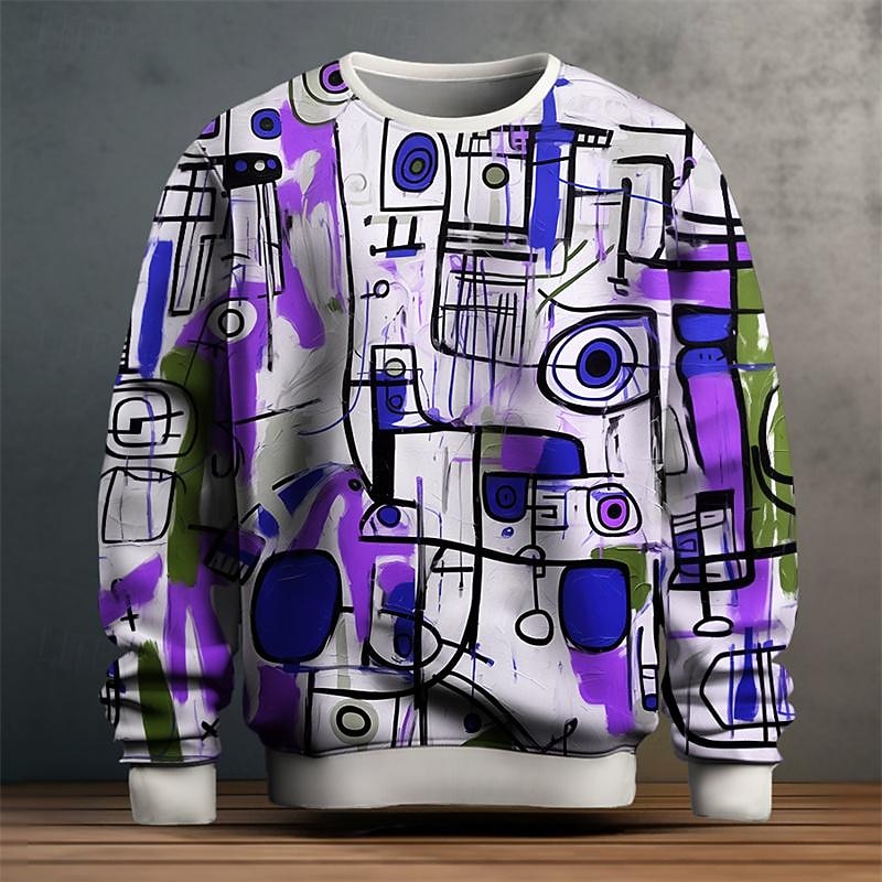 Zane | Men's Art Print Graphic Sweatshirt – Purple