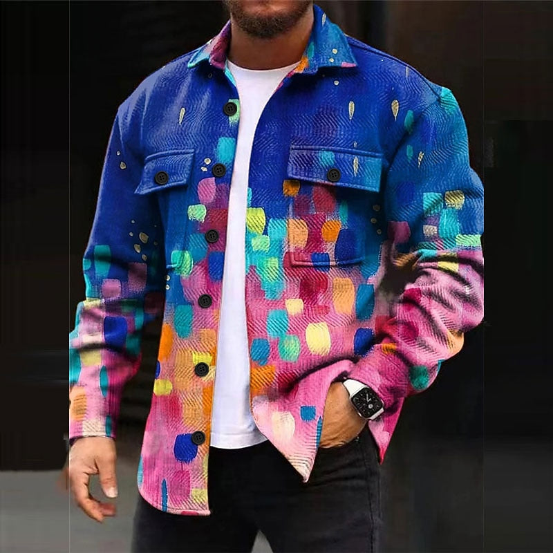 Noah | Men's Statement Print Overshirt – Relaxed Button Up Shirt