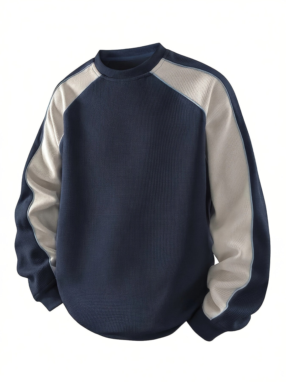 Ivan | Men's Colour Block Sweatshirt – Relaxed Soft Crew Neck Pullover