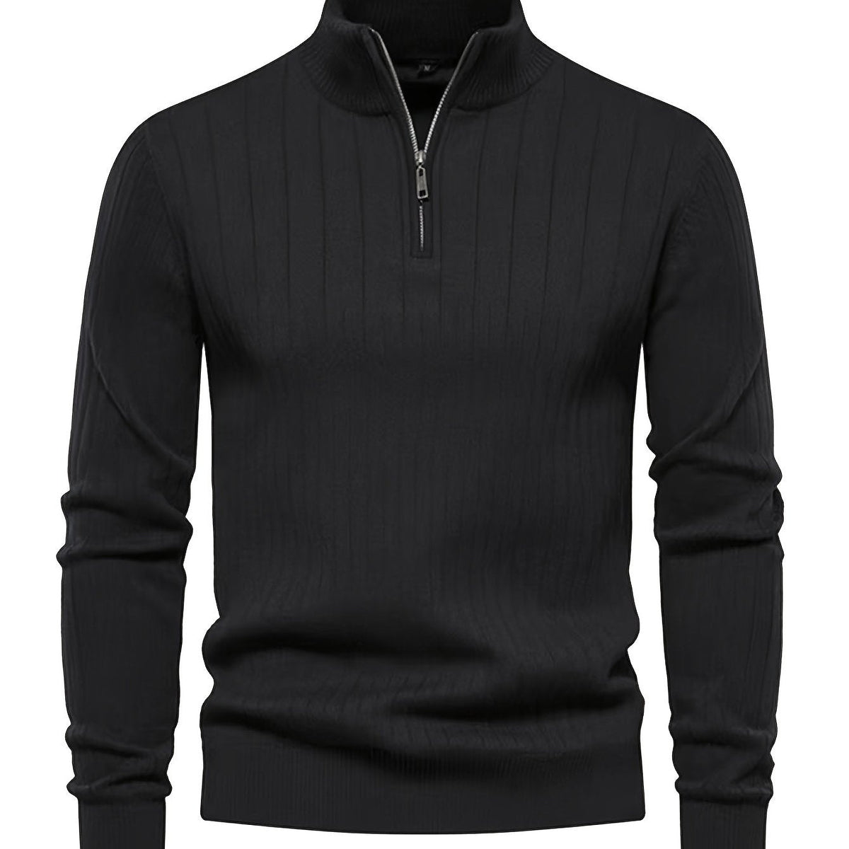 Joel | Men's Stand Collar Quarter Zip Knit Sweater – Soft Pullover