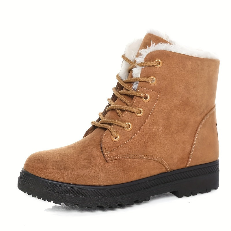 Lana | Women's Warm Lined Lace-Up Winter Boots – Sepia