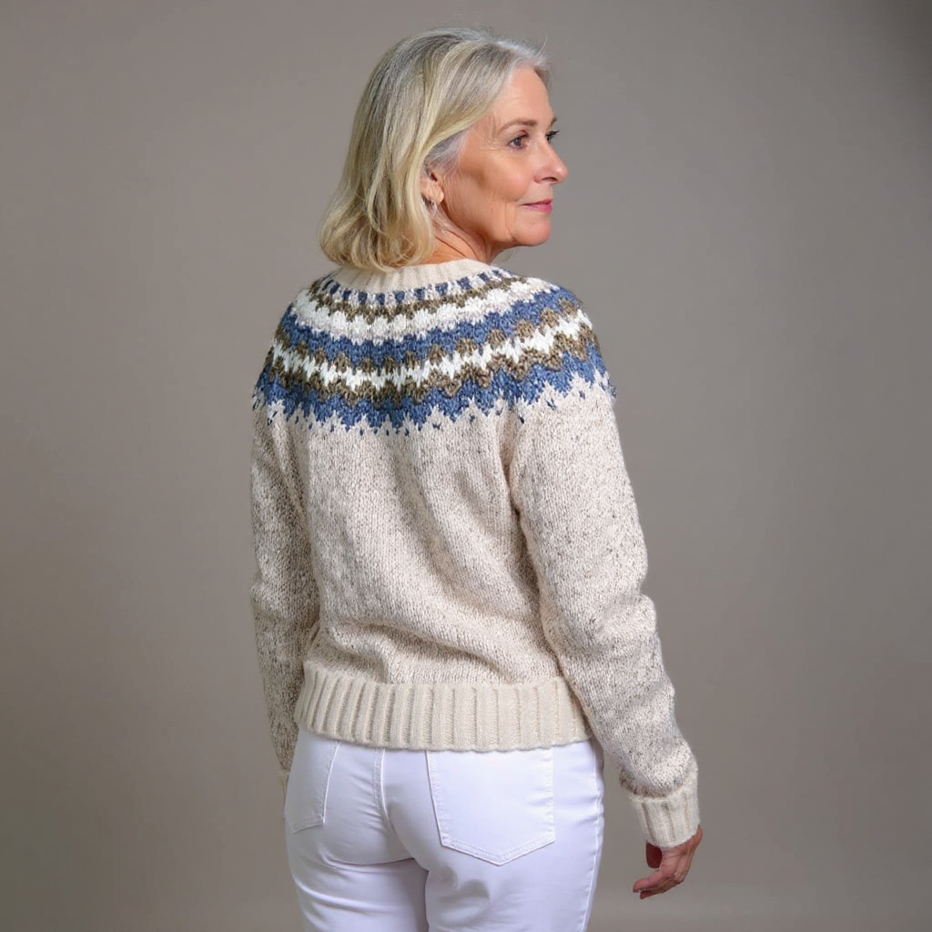 Freya | Women's Vintage Nordic Cardigan Sweater – Handmade Yoke Knit