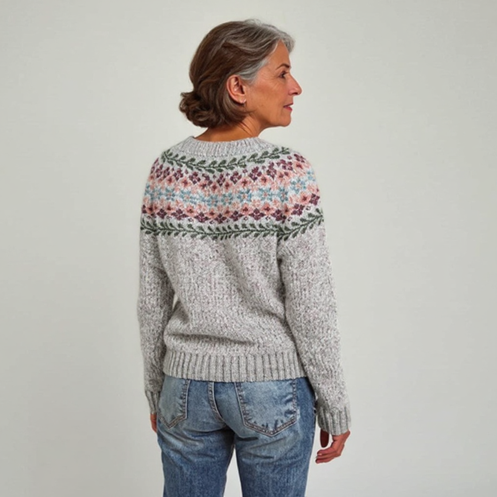 Elena | Women's Handmade Fair Isle Knit Sweater – Itch Free Yoke Pullover