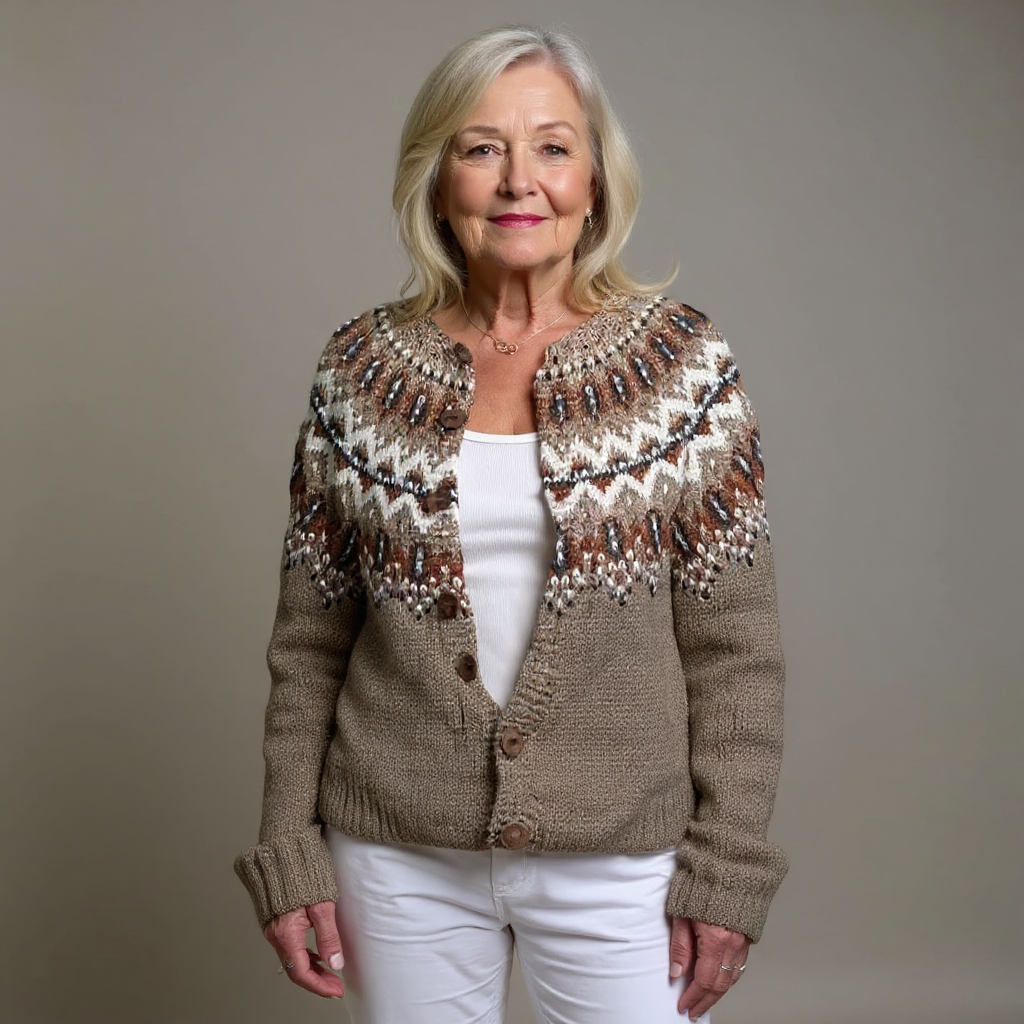 Jade | Women's Heritage Nordic Cardigan Sweater – Handmade Pattern Knit