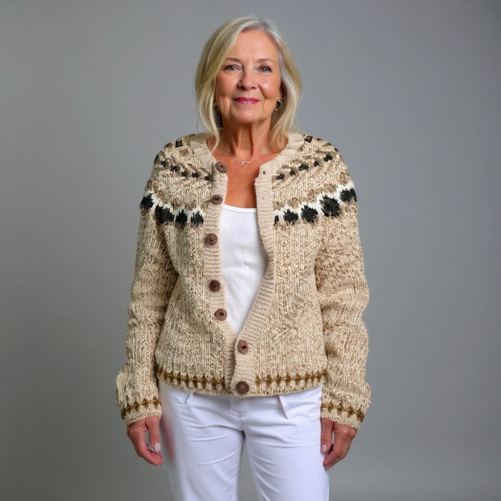 Willow | Women's Button Up Nordic Cardigan Sweater – Handmade Knit Cardigan