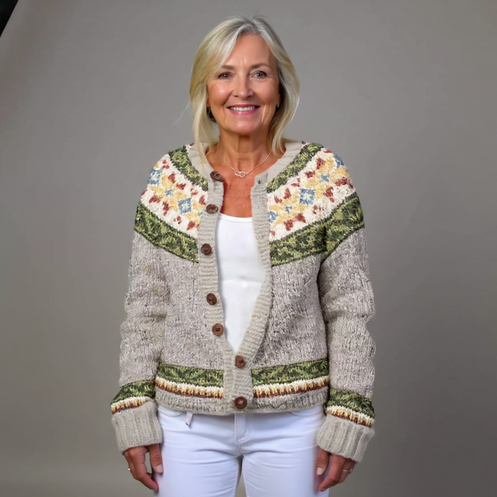 Daisy | Women's Itch Free Nordic Cardigan Sweater – Colourful Knit Cardigan