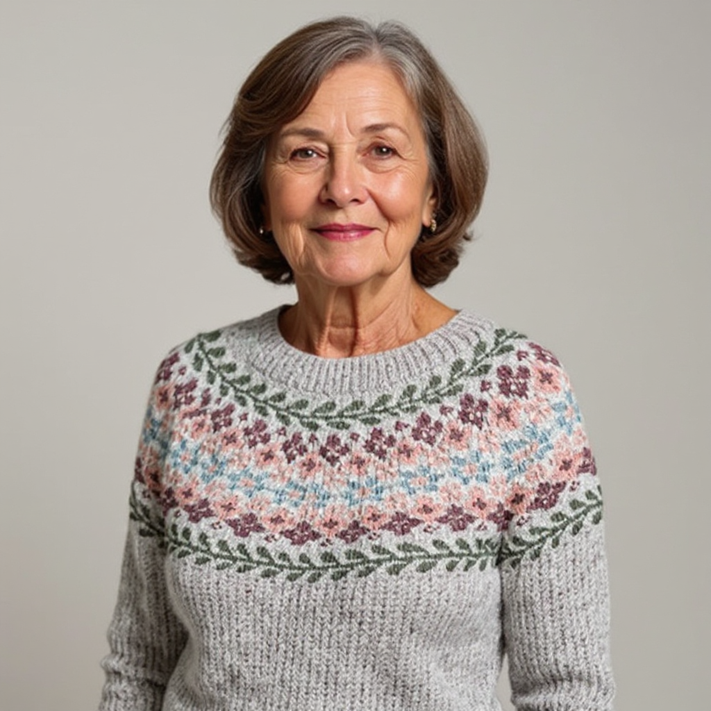 Elena | Women's Handmade Fair Isle Knit Sweater – Itch Free Yoke Pullover
