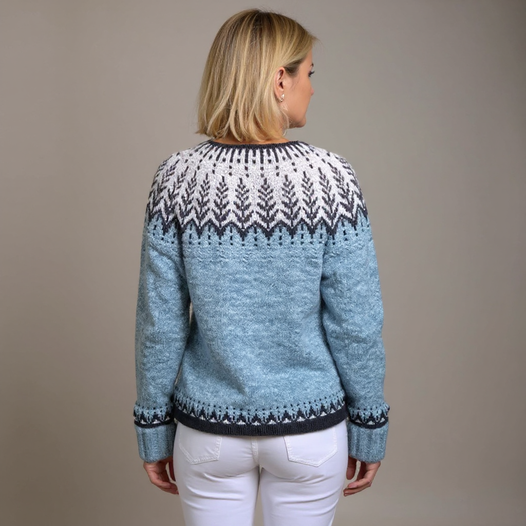 Ella | Women's Hand Knit Nordic Cardigan Sweater – Itch Free Yoke Cardigan
