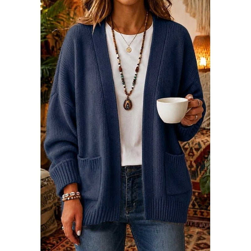 Jolie | Women's Open Front Cardigan Sweater – Blue