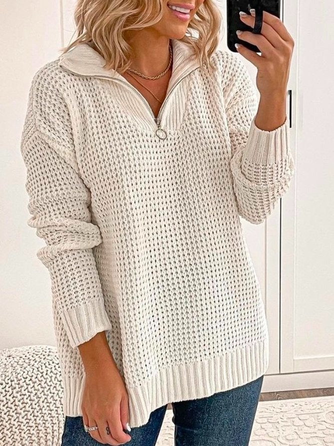 Fiona | Women's Shawl Collar Knit Sweater – White