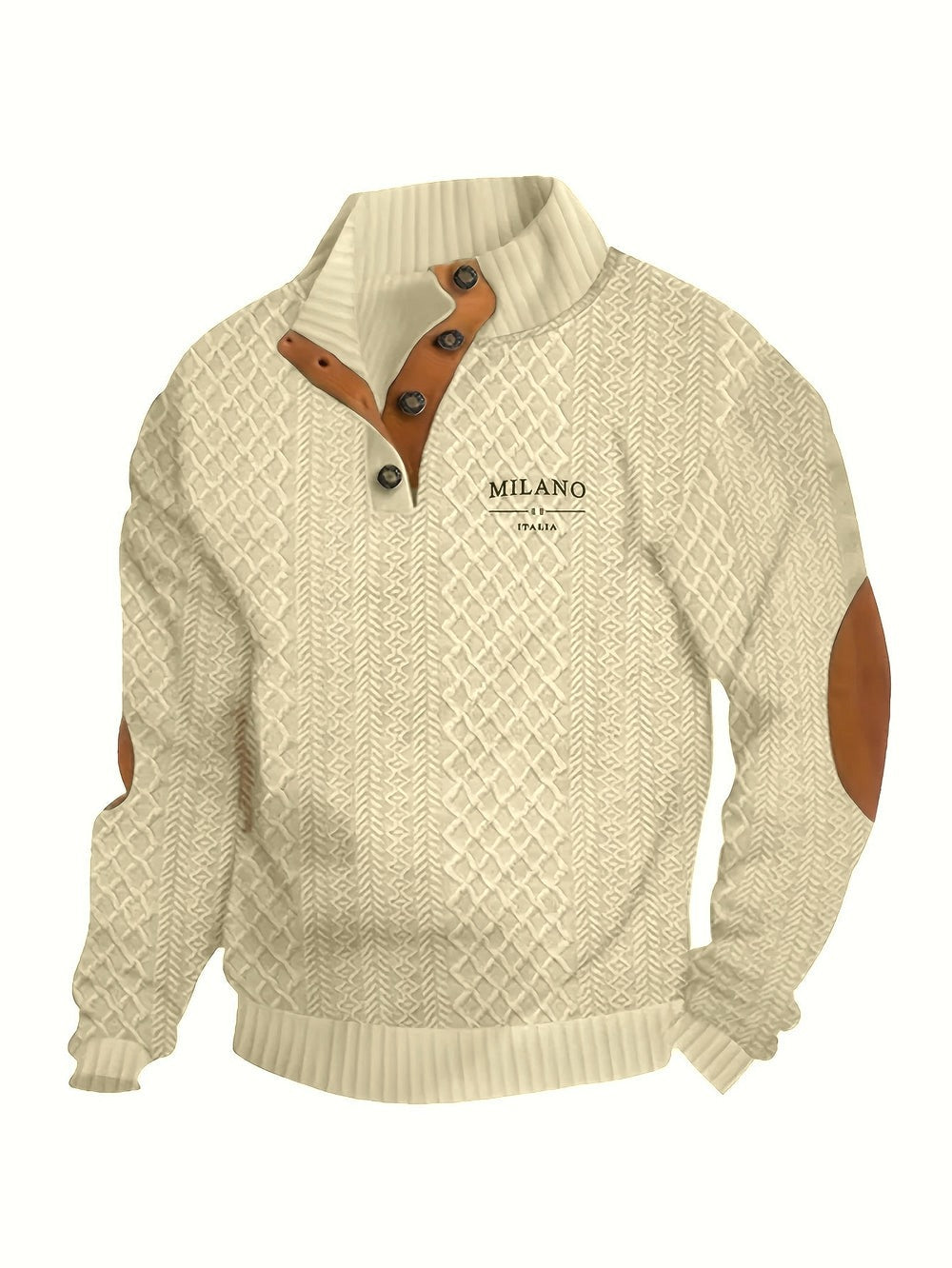 Grant | Men's Diamond Knit Sweater – Light Khaki