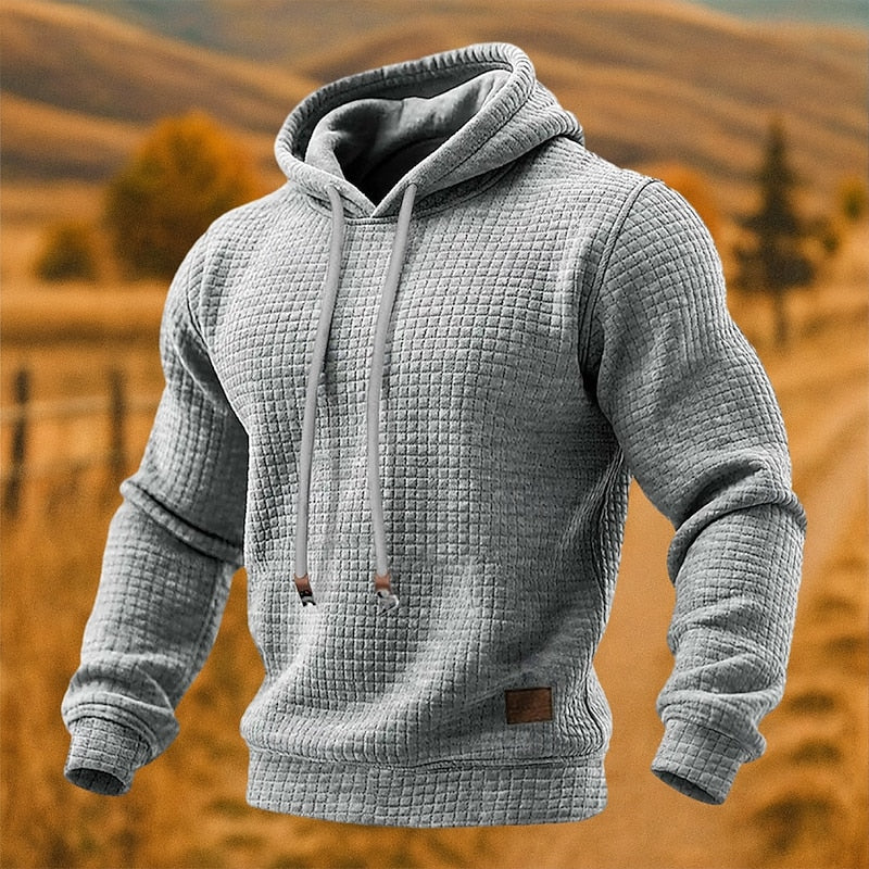 Hank | Men's Textured Pullover Hoodie – Relaxed Fit Sweatshirt