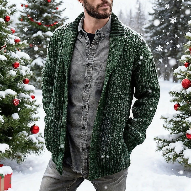 Kane | Men's Shawl Collar Cardigan Sweater – Green