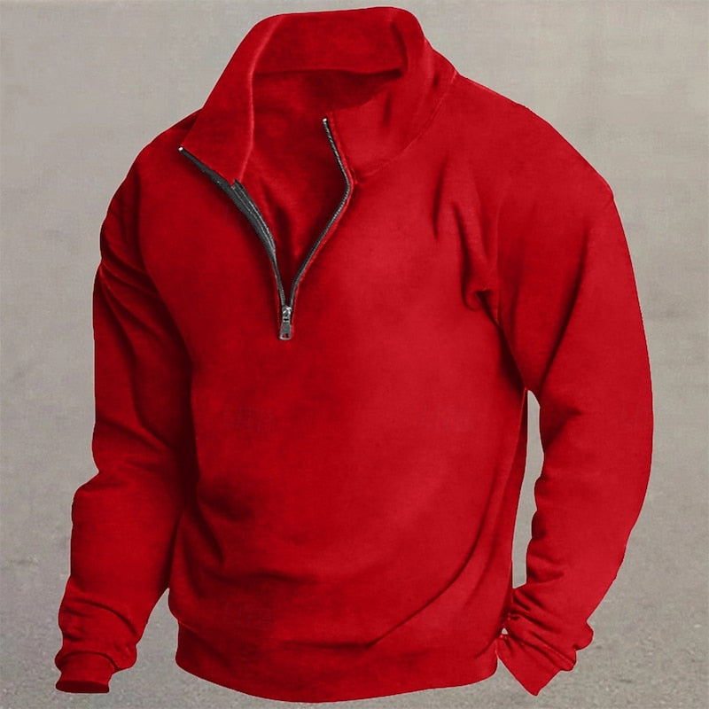 Ivan | Men's Stand Collar Quarter Zip Sweater – Cosy Pullover
