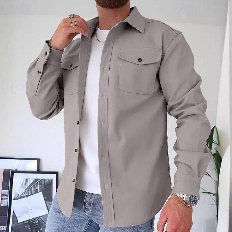 Carson | Men's Relaxed Fit Overshirt – Beige