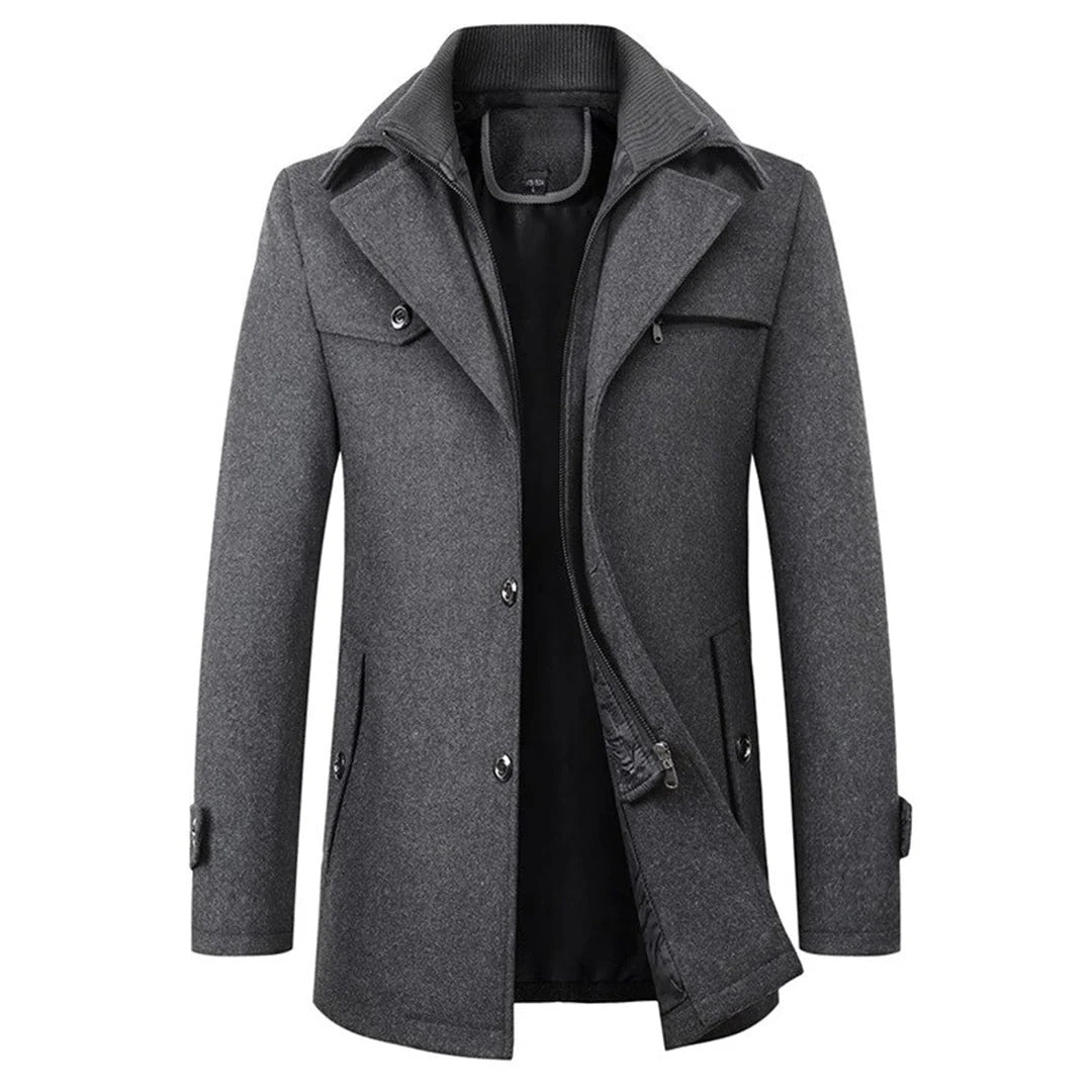 Oren | Men's Stand Collar Winter Coat – Dark Grey