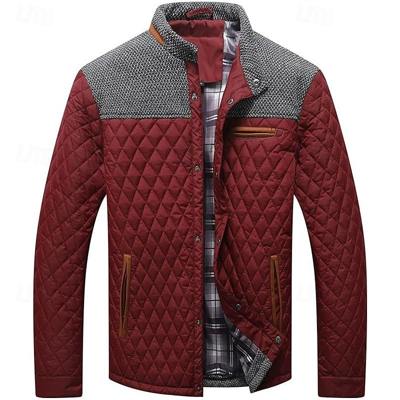 Archer | Men's Stand Collar Quilted Jacket – Classic Casual Jacket