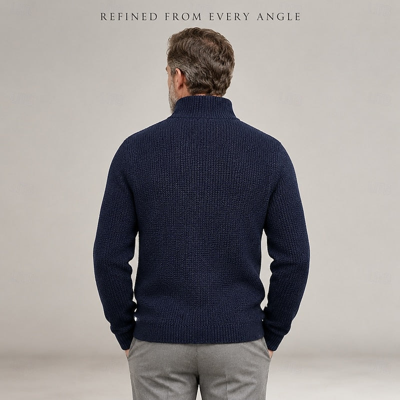 Luke | Men's Stand Collar Cardigan Sweater – Smart Casual Knit Cardigan