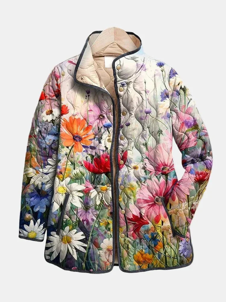 Emily | Women's Delicate Floral Quilted Jacket – Lightweight Jacket