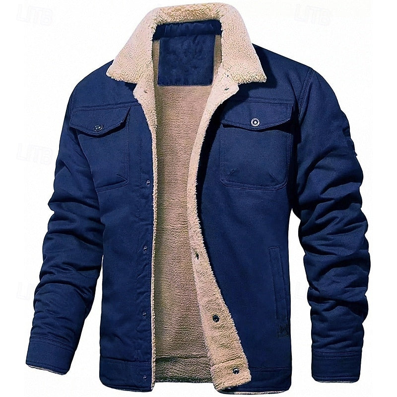 Adam | Men's Trucker Style Winter Jacket – Plush Lined Sherpa Jacket