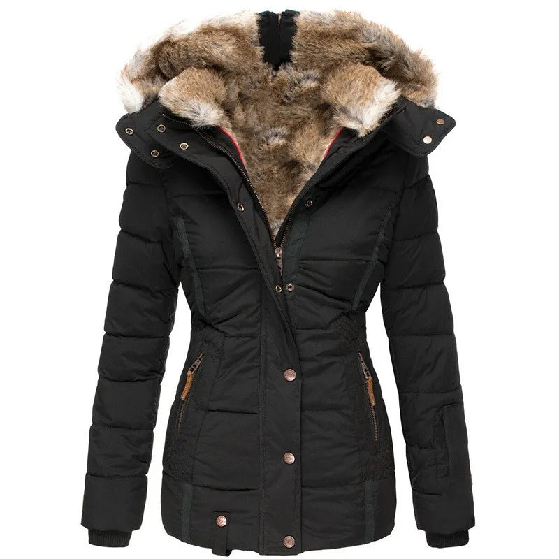 Marisol | Women's Fitted Warm Quilted Jacket – Black