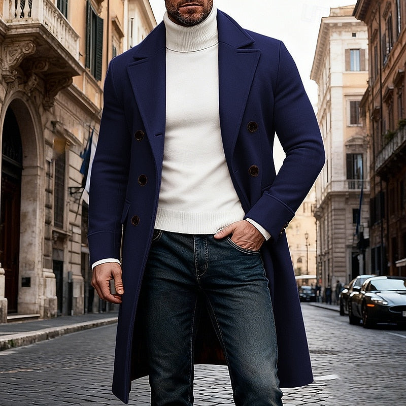 Dale | Men's Tailored Winter Coat – Navy Blue
