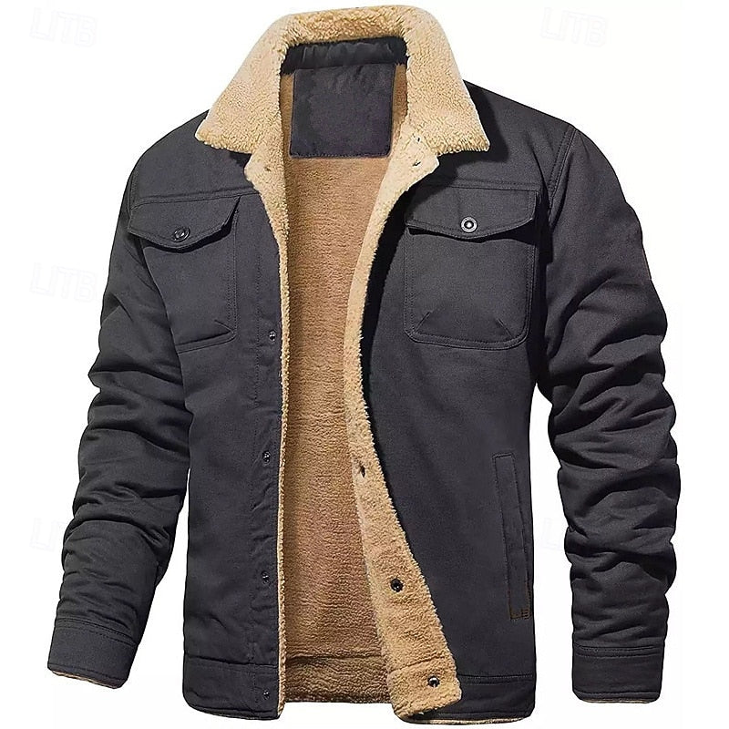 Adam | Men's Trucker Style Winter Jacket – Plush Lined Sherpa Jacket