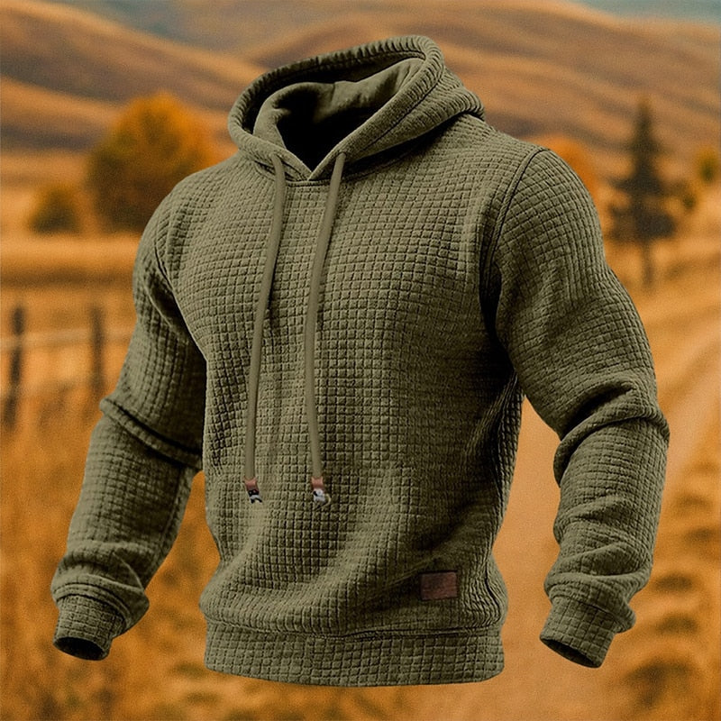 Hank | Men's Textured Pullover Hoodie – Relaxed Fit Sweatshirt