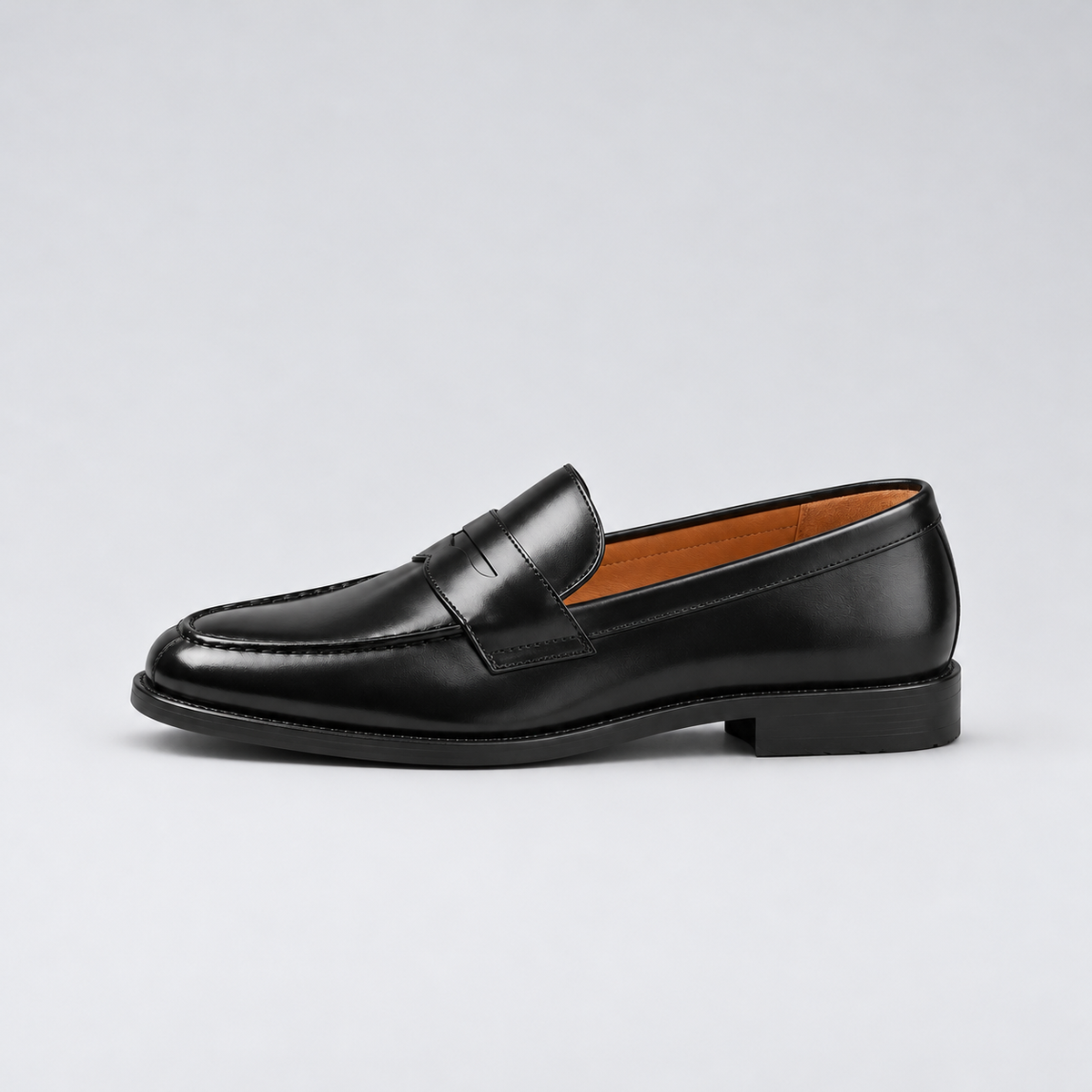 Miles | Men's Leather Look Penny Loafers – Slip On Dress Shoes