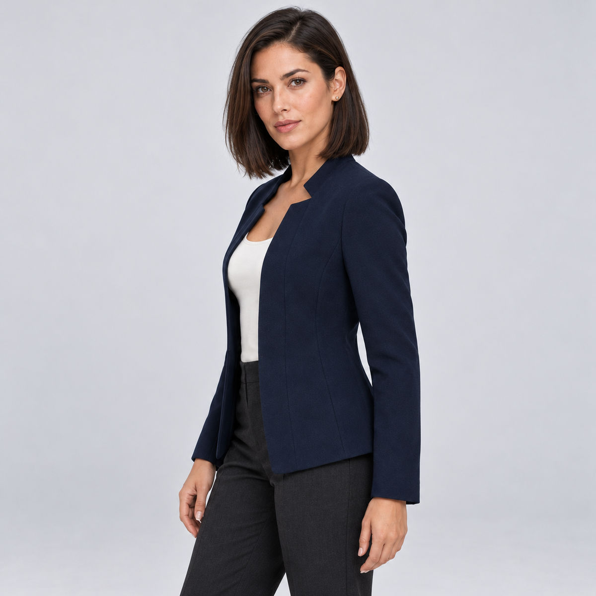 Juno | Women's Longline Open Front Blazer – Relaxed Knit Blazer