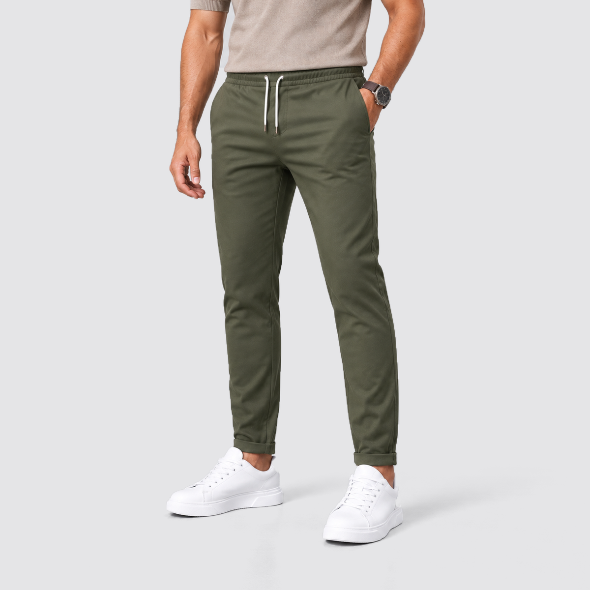 Abel | Men's Slim Fit Tapered Joggers – Drawstring Side Pocket Pants
