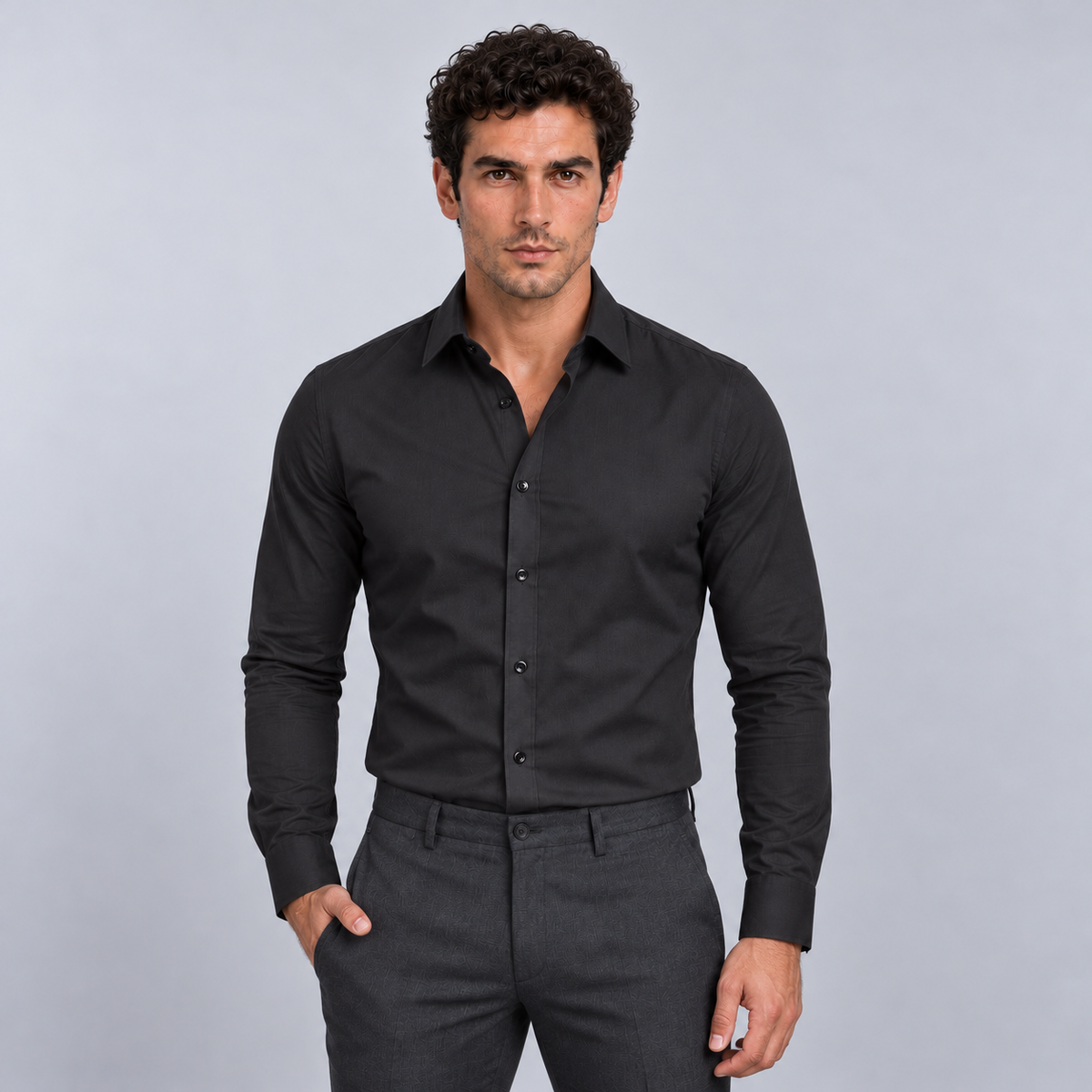 Boyd | Men's Wrinkle Free Dress Shirt – Black