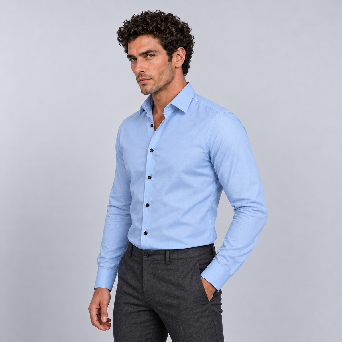 Boyd | Men's Wrinkle Free Dress Shirt – Light Blue