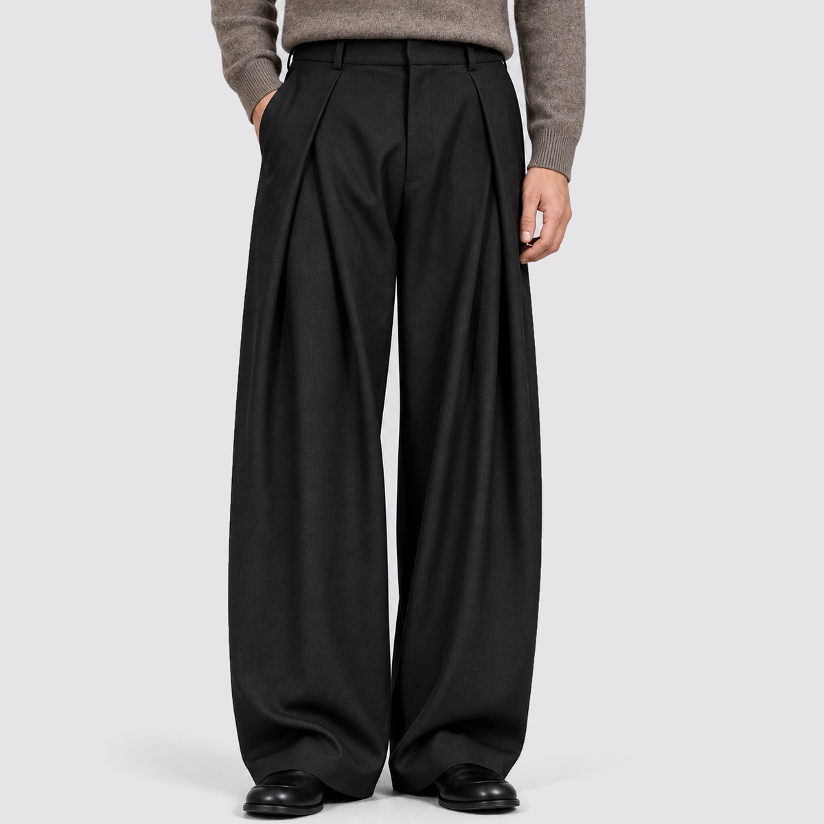Troy | Men's Pleated Wide Leg Dress Pants – Black