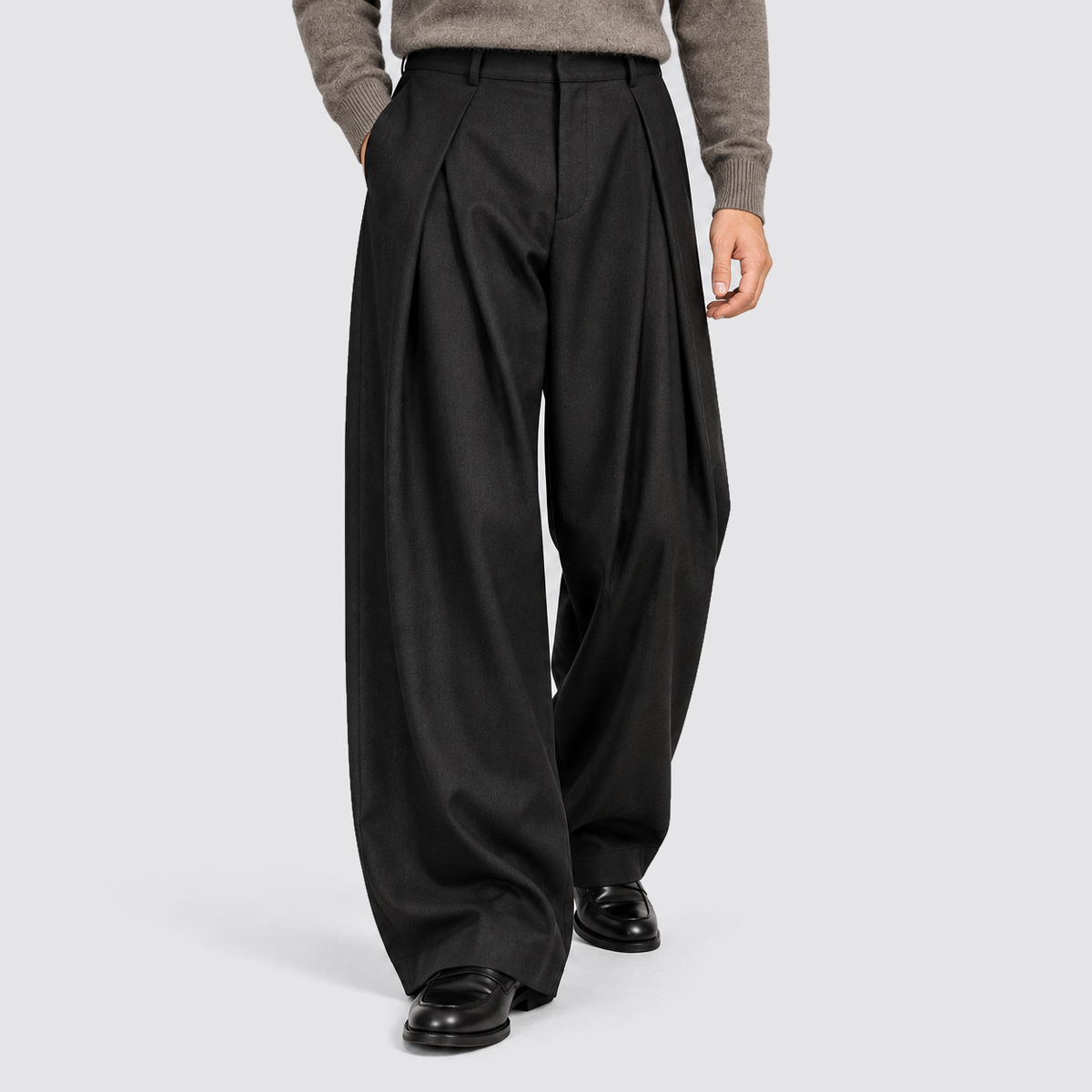 Troy | Men's Pleated Wide Leg Dress Pants – High Waisted Tailored Trousers
