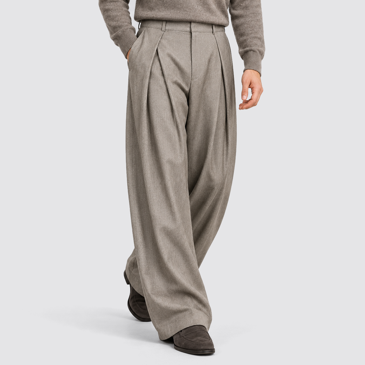 Troy | Men's Pleated Wide Leg Dress Pants – High Waisted Tailored Trousers