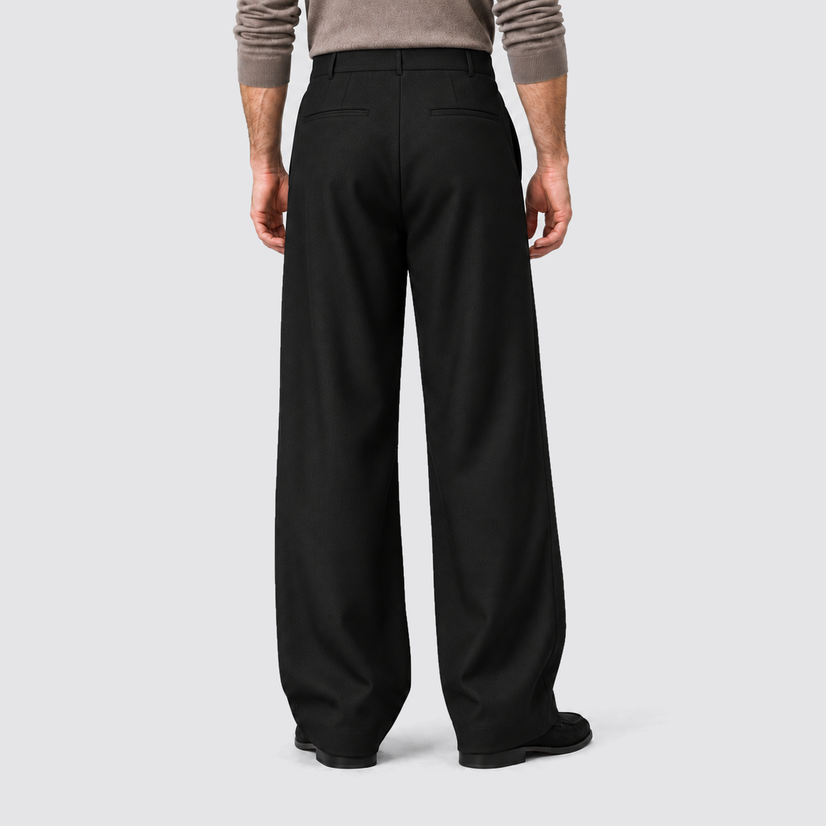 Neil | Men's Pleated Wide Leg Dress Pants – Tailored Office Trousers