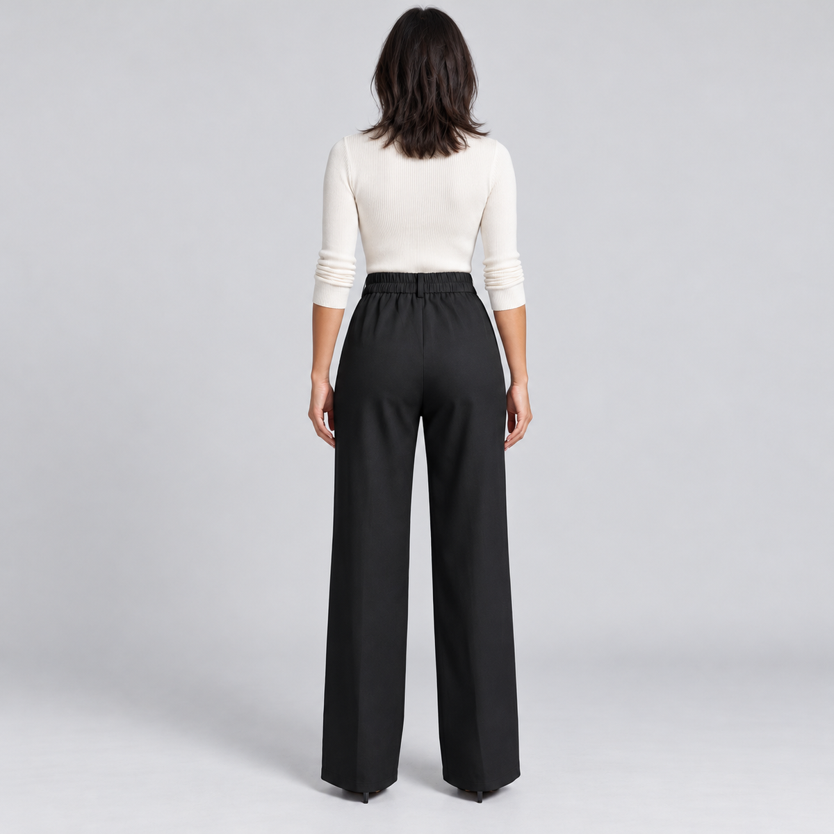 Dora | Women's High Waisted Dress Pants – Straight Leg Creased Trousers